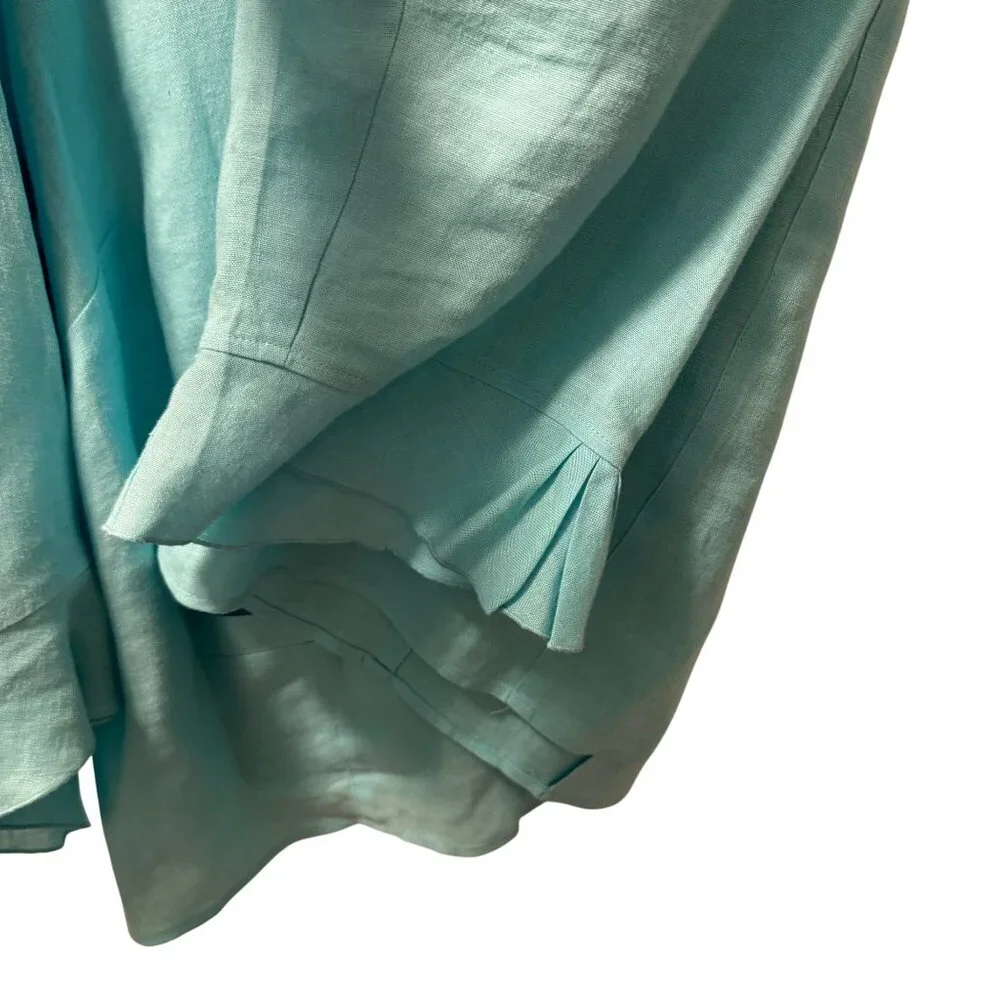 Talbots Teal Button-Up Top - Picture 9 of 12